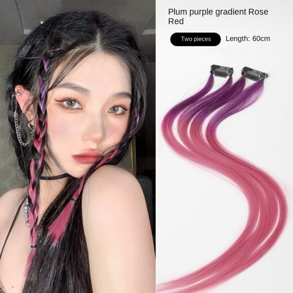 Kẹp Tóc Giả Nối Dài Nhuộm Màu Gradient Dễ Thương Cho Bé