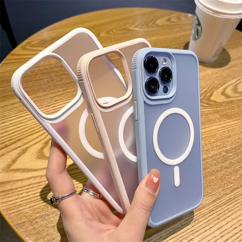 Ốp Điện Thoại Cứng Nhám Trong Suốt Chống Sốc Chống Rơi Có Nam Châm Cho iPhone 14 Pro Max 13 Pro Max 12 Pro Max 11 Pro Max