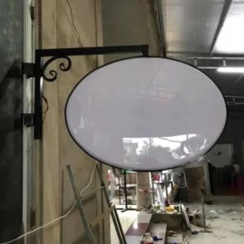 Biển vẫy hộp đèn mica hút nổi Elip 40x60