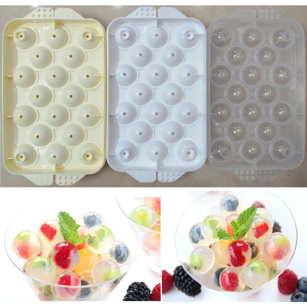 Khuôn làm mochi nước 18 viên, 27 viên, 63 viên thạch rau câu viên bi, phô mai bi, khay đá bi 6 hàng khuôn mochi