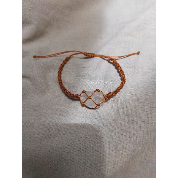 Vòng tay macrame Clear Quartz