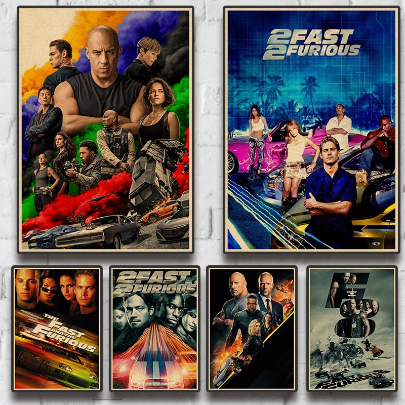 Áp phích áp phích phim Fast And The Furious / 2 Fast 2 Furious / Fast Five để trang trí tường