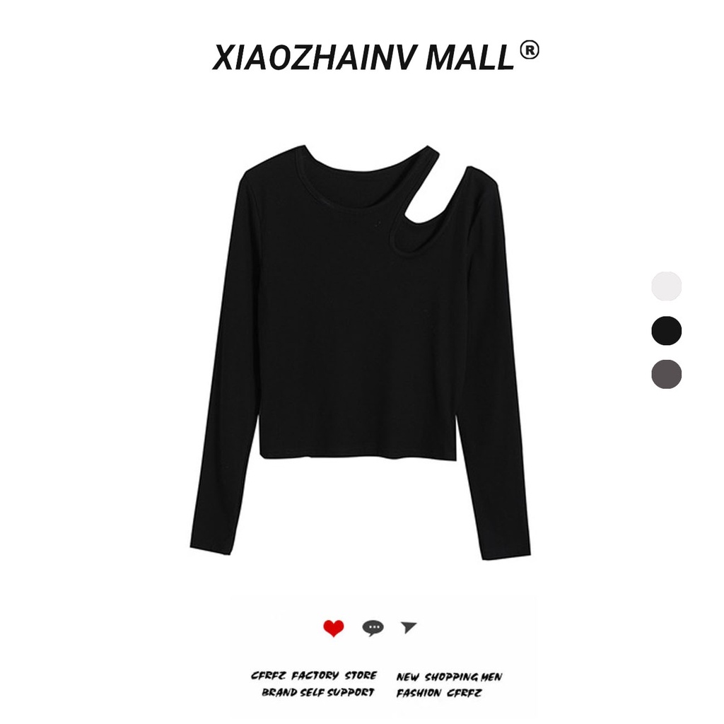 Áo croptop Dệt Kim Tay Dài Trễ Vai Phong Cách Hàn Quốc Quyến Rũ