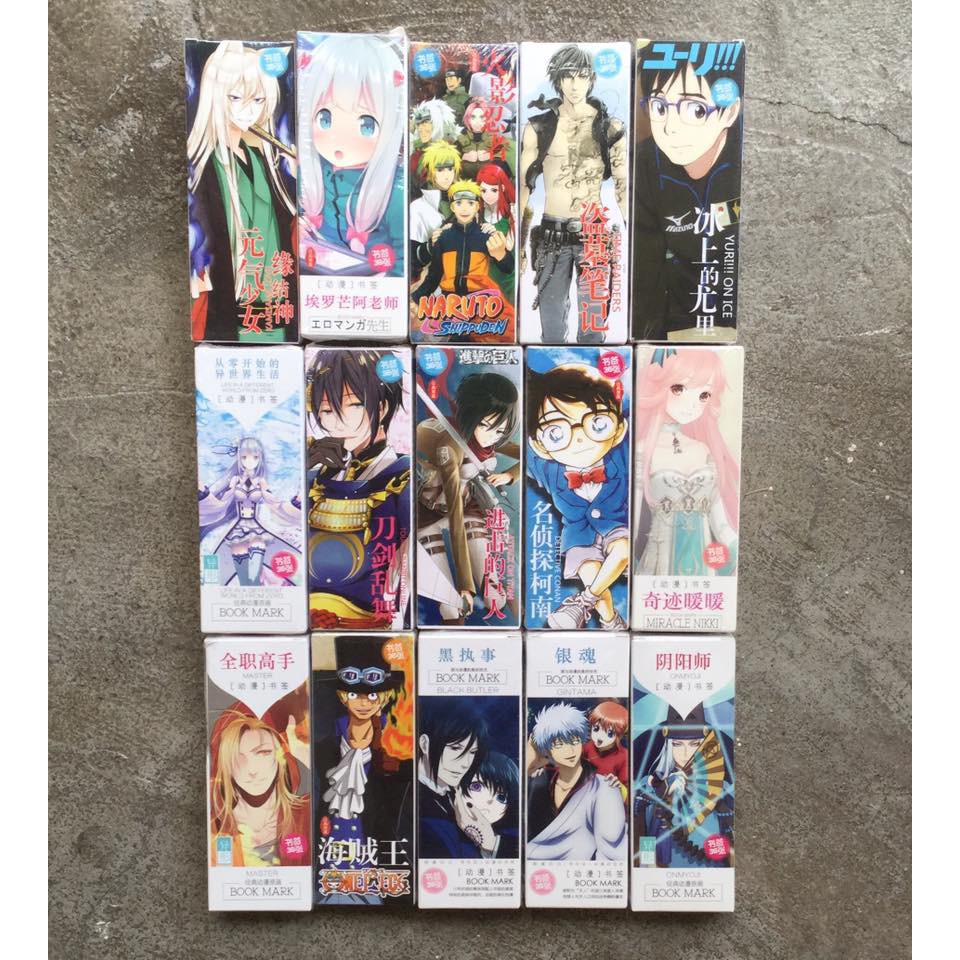 Hộp ảnh bookmark CONAN TOTORO FAIRY TAIL 19 DAYS DARLING IN FRANXX ONE PIECE NARUTO anime chibi