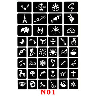 Khuôn Tattoo hình con voi, nhện, trái tim cực đẹp mã N01