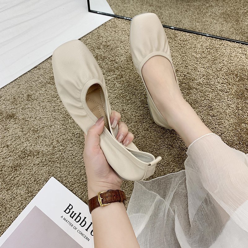 Giày Búp Bê Mũi Vuông Đế Mềm Chống Trượt Thời Trang Công Sở Cho Nữ