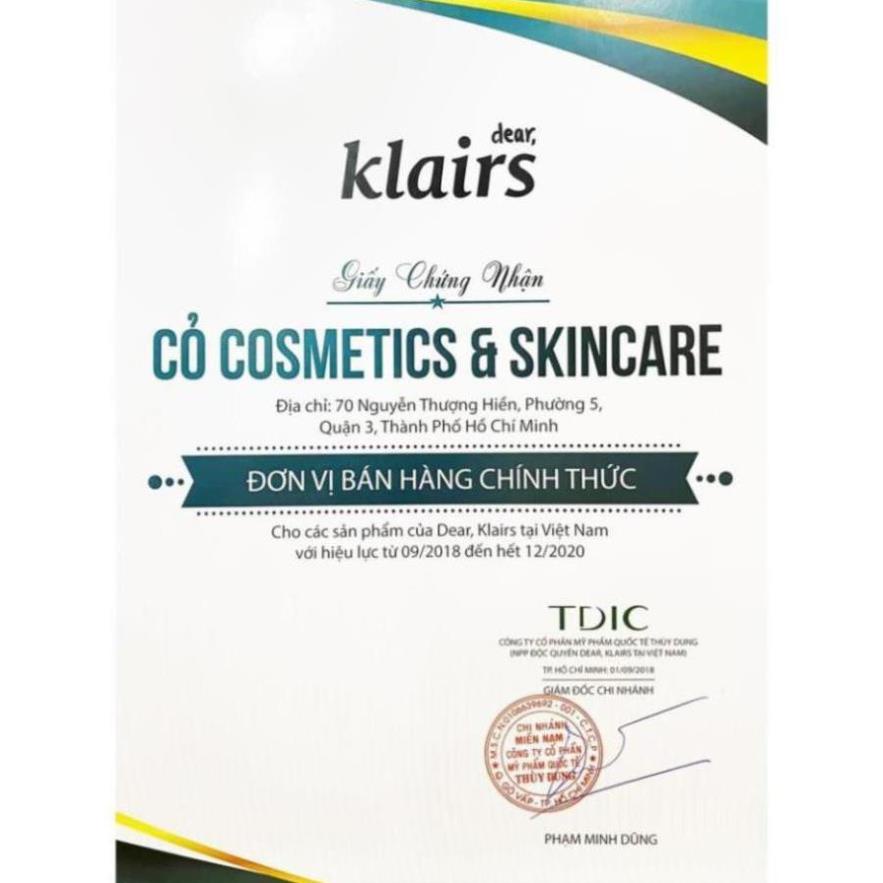 Nước hoa hồng Dear Klairs Supple Preparation Unscented Toner 180ml/Nước cân bằng Klairs dưỡng ẩm da Toner Klairs