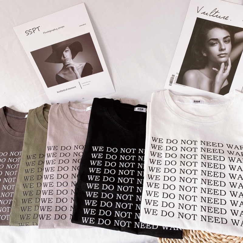 Áo phông 3158, áo thun studio1996 form rộng chất cotton in hình WE