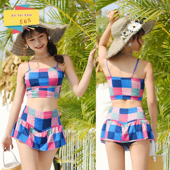 Set Đồ Tắm 2 Mảnh Họa Tiết Ca Rô Quyến Rũ Dành Cho Nữ | BigBuy360 - bigbuy360.vn