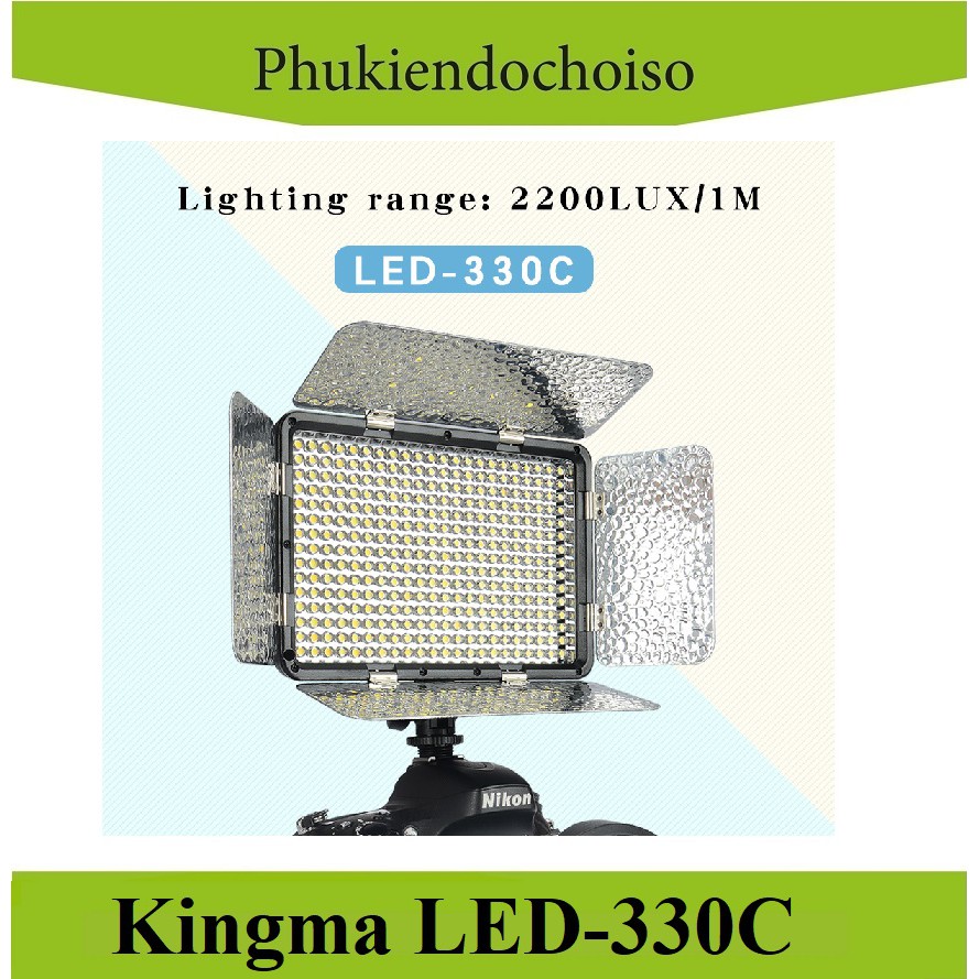 Đèn Led video light Kingma LED-330C + Adaptor Chính hãng