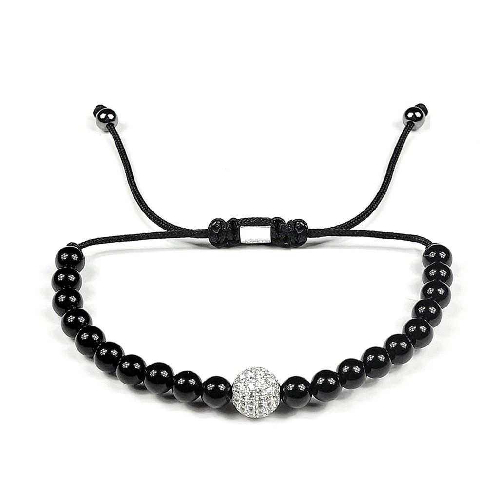 Vòng đá Jetblack 6mm + Neora Charm