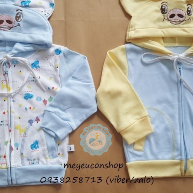 (5-13kg) ÁO KHOÁC MÀU CÓ NÓN HÌNH HEO CON CHO BÉ - MIATOP (katydang)