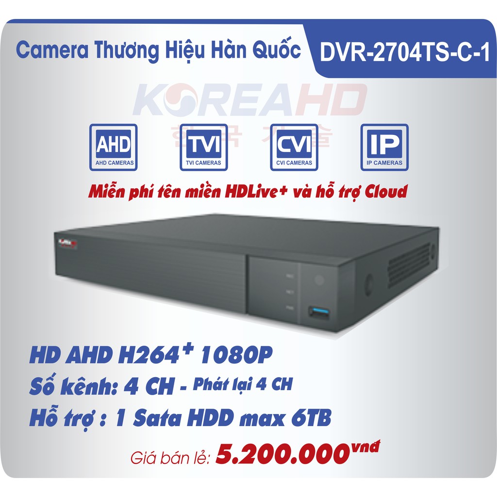 Đầu ghi hình 4/8/16CH 1080P - ĐẦU GHI HÌNH HD AHD  H.264+ 1080P - PHẦN MỀM SUPERLIVEPLUS - DVR-2704TS-C-1