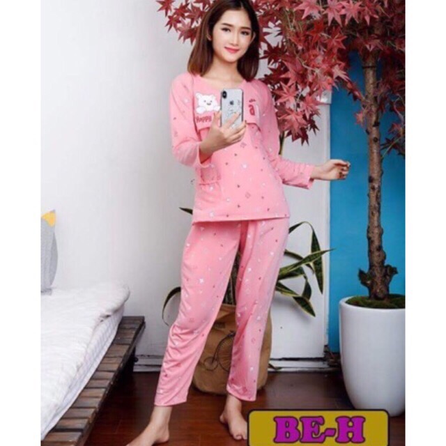 Bộ bầu sau sinh gấu Bear lật ngực chun điều chỉnh