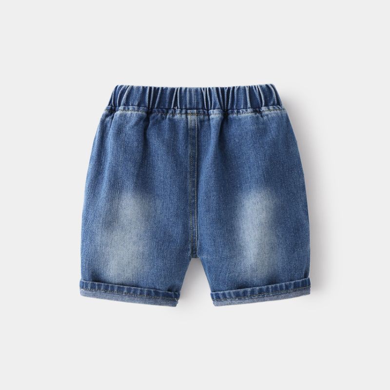 Quần Jean cho bé WELLKIDS quần short jean họa tiết đơn giản chất bò mềm KZ3221