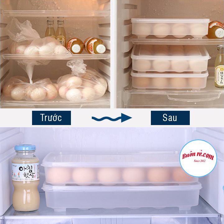 Hộp đựng trứng 24 quả có nắp đậy nhựa Việt Nhật , khay bảo quản trứng không bị vỡ chắc chắn -Buôn rẻ 01229
