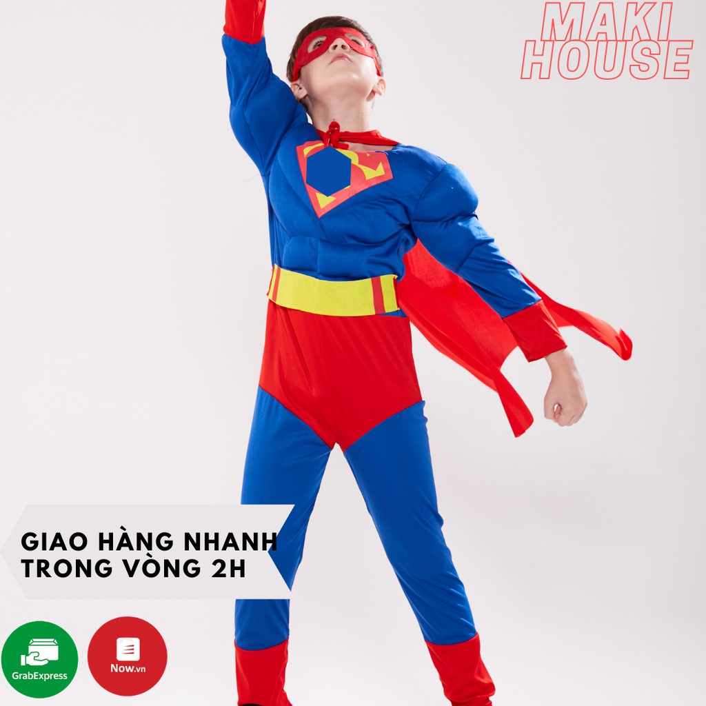Quần áo người nhện hoá trang halloween trẻ em siêu nhân Maki Siêu Nhân. HTS20