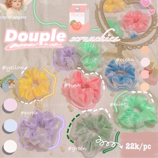 Cột tóc vải SCRUNCHIES hai lớp thiết kế @neonmoonvn