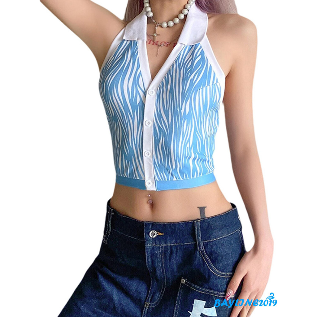 Áo Lửng Hai Dây Họa Tiết Sọc Ngang Trẻ Trung Quyến Rũ Dành Cho Nữ | BigBuy360 - bigbuy360.vn