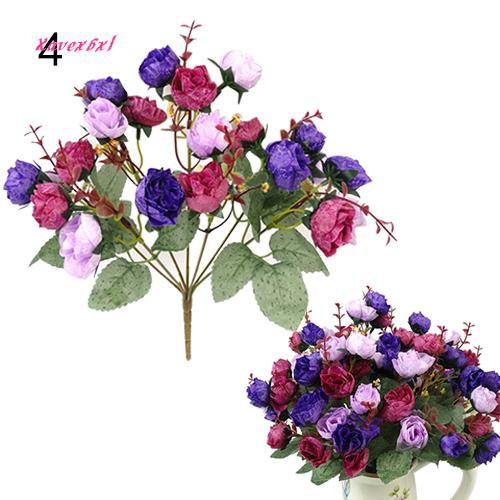 1 Bó 21 Bông Hoa Hồng Lụa Nhiều Màu