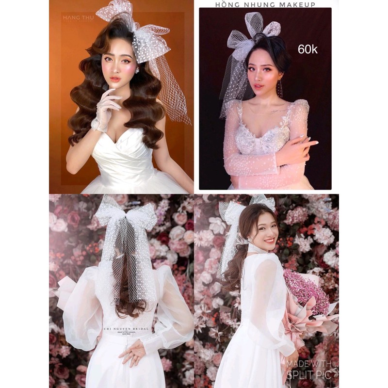 Nơ lưới mix chấm bi chụp mẫu cực xinh