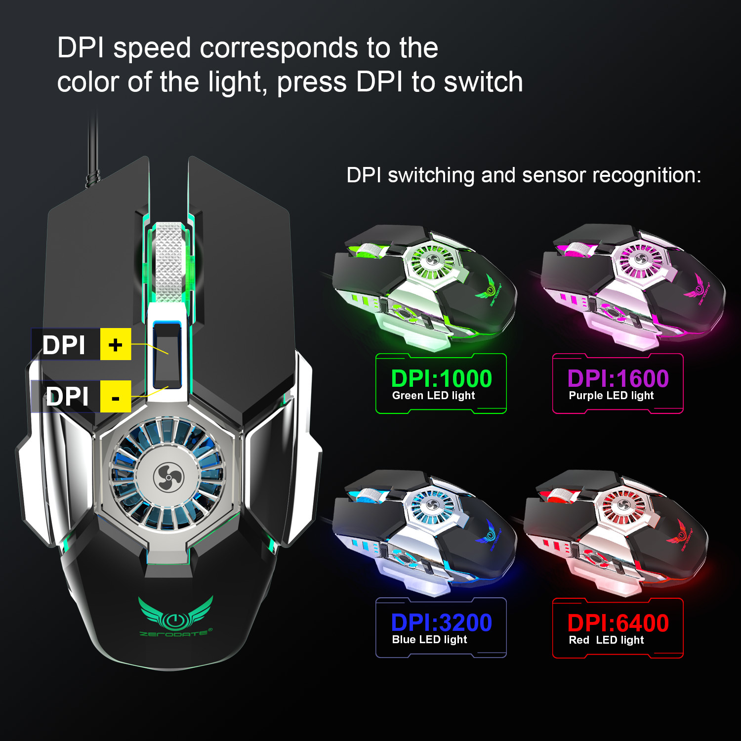 G22 USB RGB Đèn Nền Chuột Chơi Game Có Dây Với Quạt Chơi Game Chuột Thích Hợp Cho Máy Tính Chơi Game