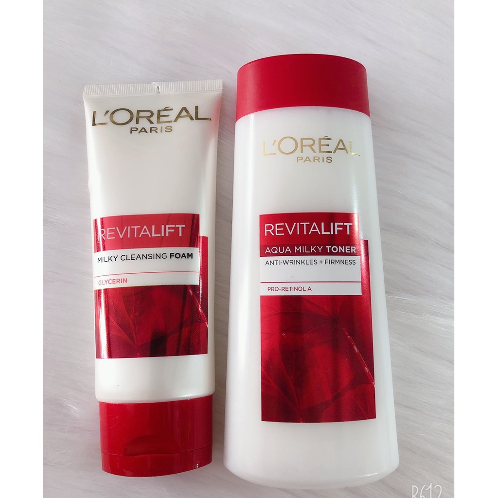 ✅ Chính hãng Combo Nước hoa hồng Loreal lão hoá 200ml + Sữa rửa mặt Loreal 100ml