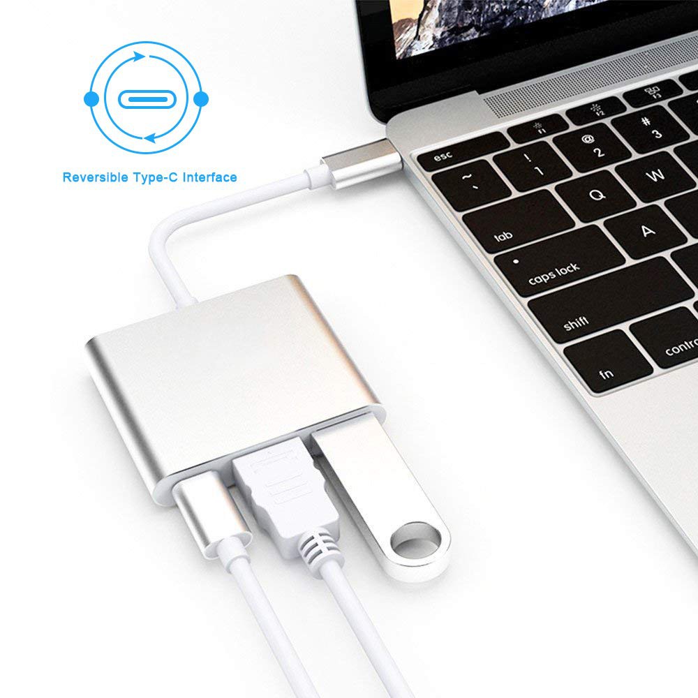 Cáp Chuyển Đổi Type-C Sang USB 3.0 HDMI Adapter Cao Cấp