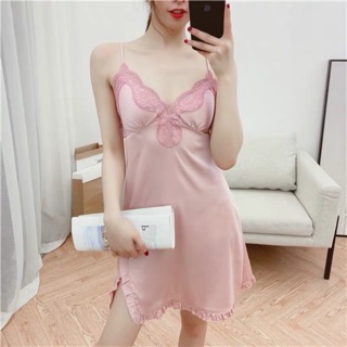 QQ2563 váy ngủ cao cấp - đầm ngủ lụa satin