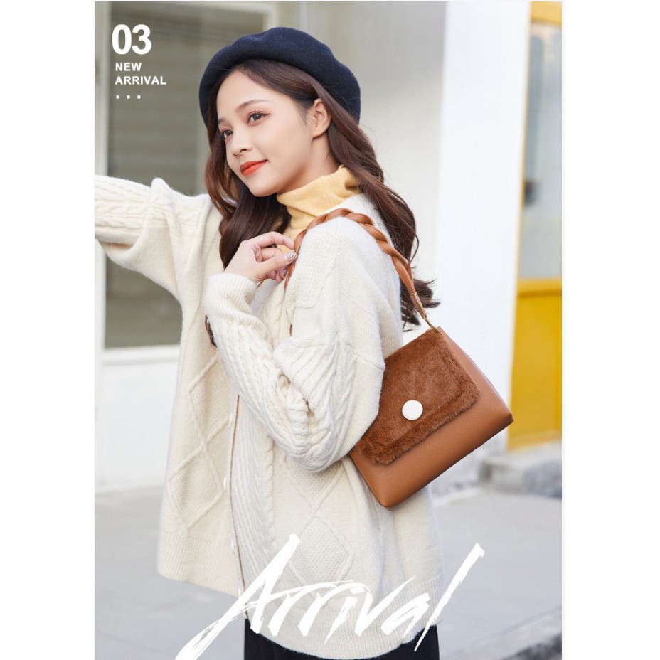 Túi kẹp nách, túi đeo chéo phối lông cừu xinh xắn dễ thương TX29 - Chip Xinh Boutique | BigBuy360 - bigbuy360.vn