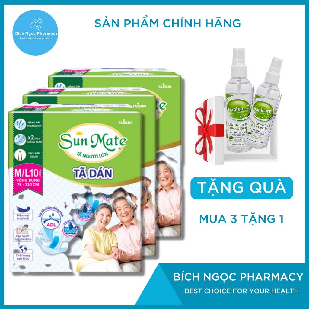Tã dán người lớn Sunmate M/L10 - XL10 Miếng
