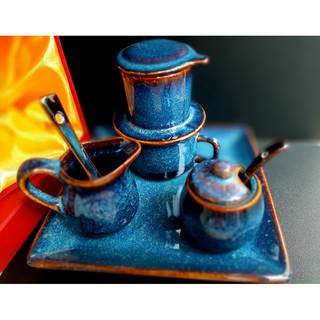 Bộ quà tặng cà phê phin gốm sứ (S2) OANH GIA AUTHENTIC BAT TRANG
