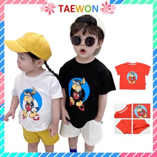 Áo thun cho bé trai bé gái Hàn Quốc cotton xuất dư in hình ngộ nghĩnh từ 8 đến 22 Kg Taewon Kids AT023