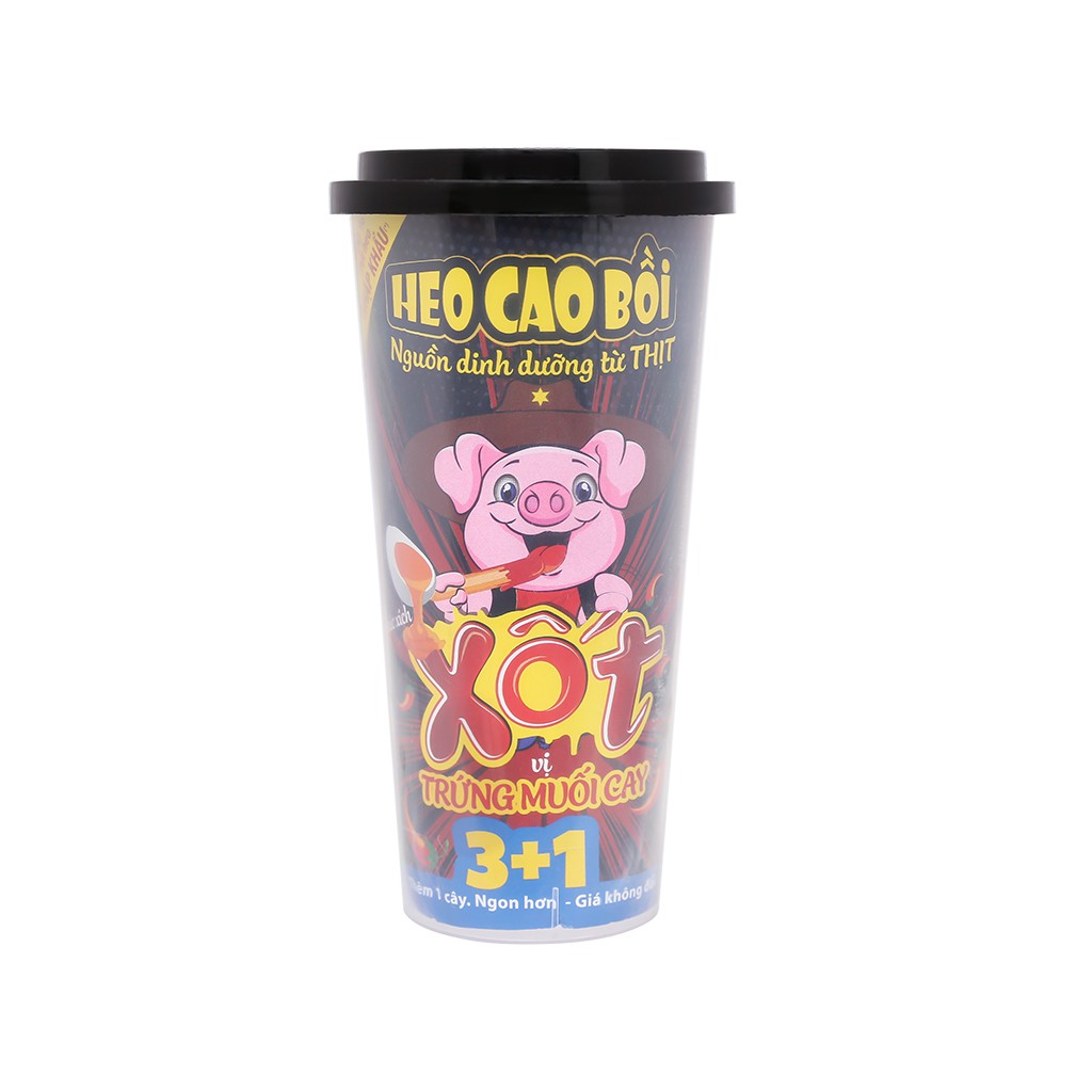 Xúc xích lắc Heo Cao Bồi ly 60g (3 cây tặng 1)