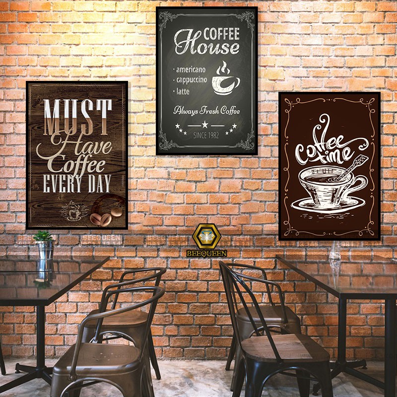 Tranh Trang Trí Quán Cafe - Tranh Treo Tường Quán Cà Phê Cổ Điển MS40-60