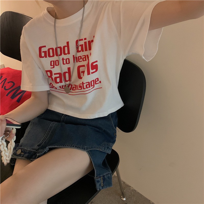 Áo thun croptop nữ form rộng, áo thun croptop nữ tay ngắn thời trang thể thao dạo phố hè thu freeship mã AT15