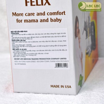 Máy hút sữa điện đôi Felix Plus có tích điện massage, hút êm, nhỏ gọn, 9 cấp độ hút chuyên sâu