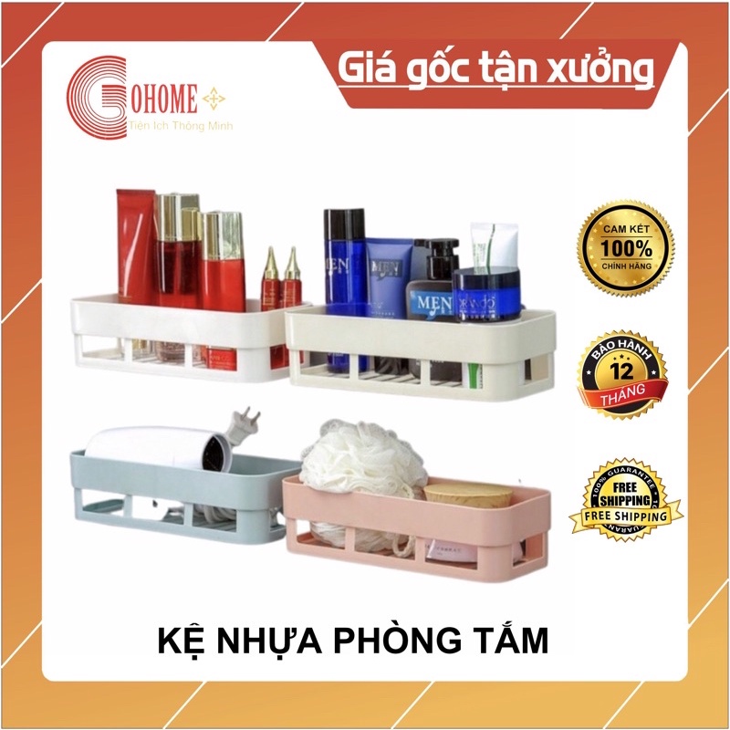 Kệ nhựa treo tường nhà tắm, nhà bếp dán tường chịu lực chắc chắn