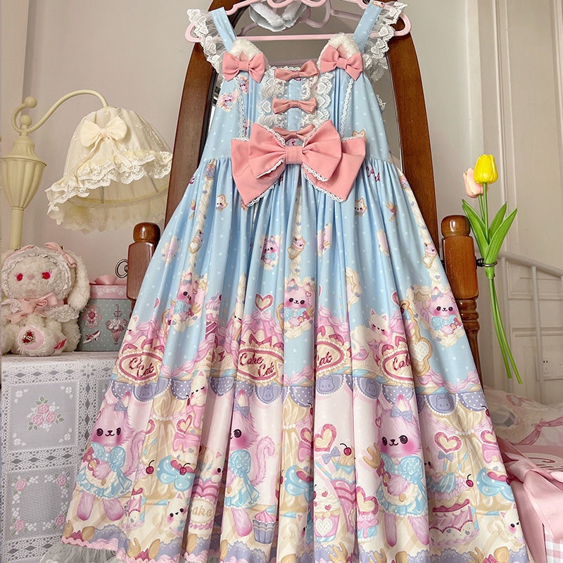 Đầm Hai Dây Phong Cách Lolita Dễ Thương Dành Cho Nữ