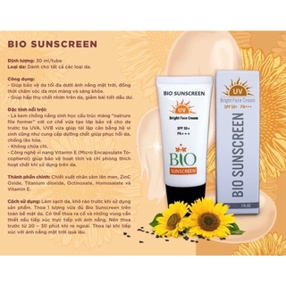 Kem chống nắng sinh học bio suncreen
