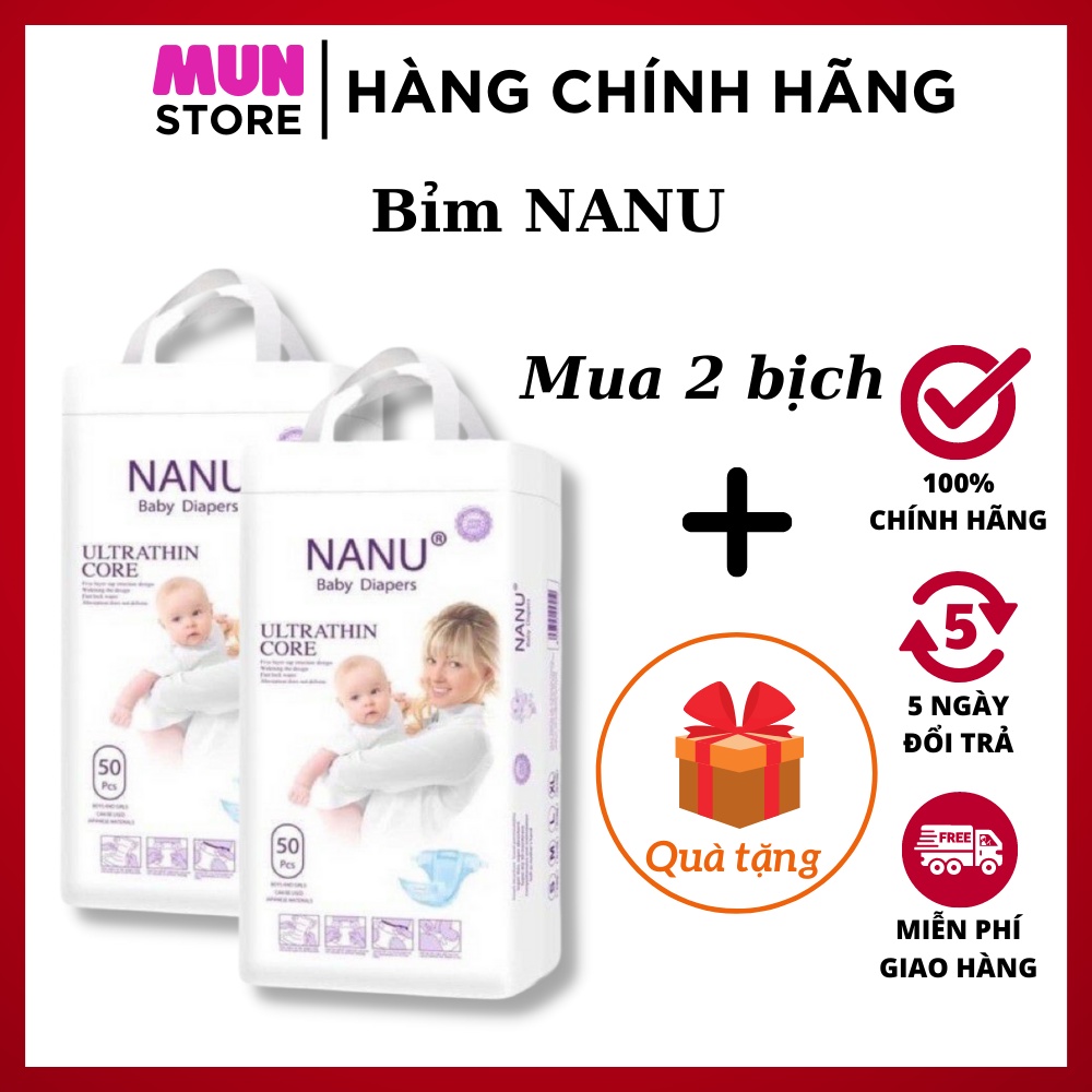 Tã/Bỉm NANU Xuất Nhật 50M/50L/50xl/50xxl/50xxxl