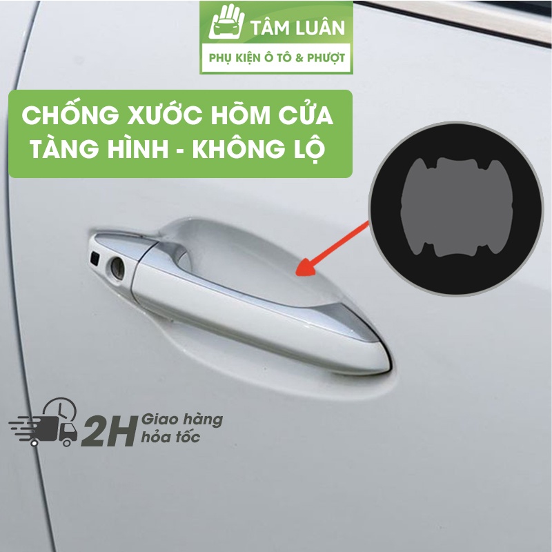 Miếng dán tay nắm cửa ô tô dán chống xước hõm cửa tàng hình, phụ kiện oto Tâm Luân