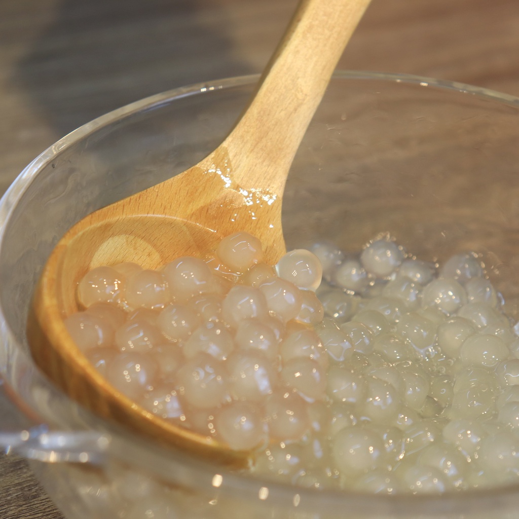 TRÂN CHÂU TRẮNG Nguyên Liệu Làm Trà Sữa Trân Châu Đường Đen 1Kg