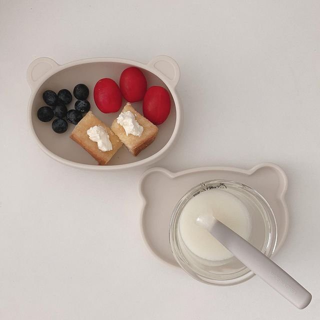 Nắp đĩa gấu cao cấp chính hãng Bluemama Hàn Quốc cho bé Bear Plate Cover