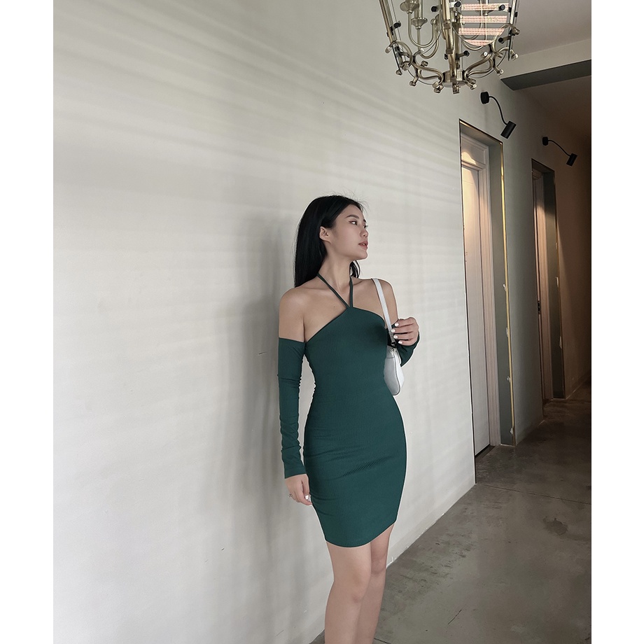 BBSTORE'S Đầm Thun Body yếm Trễ Vai Dự Tiệc   - D1040