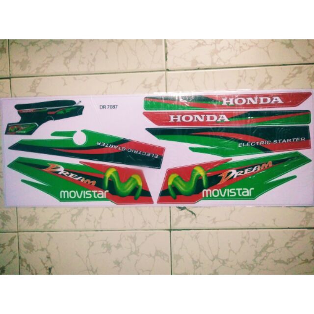 Bộ tem honda Dream xanh Monter