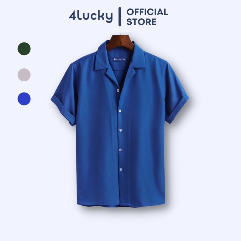Áo sơ mi nam ngắn tay cổ vest chất mềm 4Lucky - 8063 , dáng đẹp , form thoải mái | BigBuy360 - bigbuy360.vn