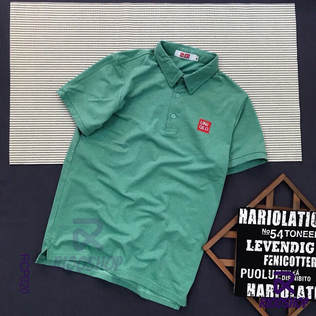Áo thun nam có cổ cotton trơn tay ngắn form rộng cao cấp RCP020 - áo polo nam đẹp Riooshop