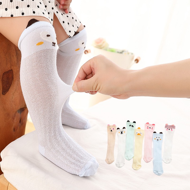 Set 6 đôi tất vớ lưới dài cho bé sơ sinh hình gấu trúc chất cotton mỏng nhẹ, cực thoáng, thoải mái - Nắng Của Mẹ_GAUTRUC