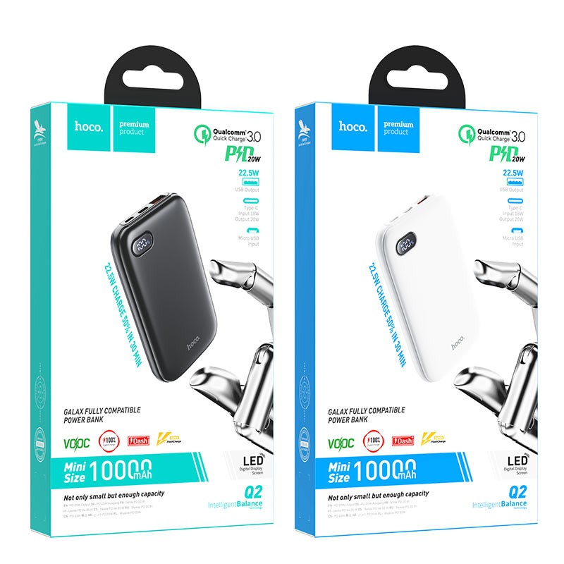 (NEW)Sạc dự Phòng Hoco Q2 10000mAh, Hoco Q2A 20000mAh 22,5W, tích hợp sạc nhanh QC3.0 và PD20W Chính Hãng